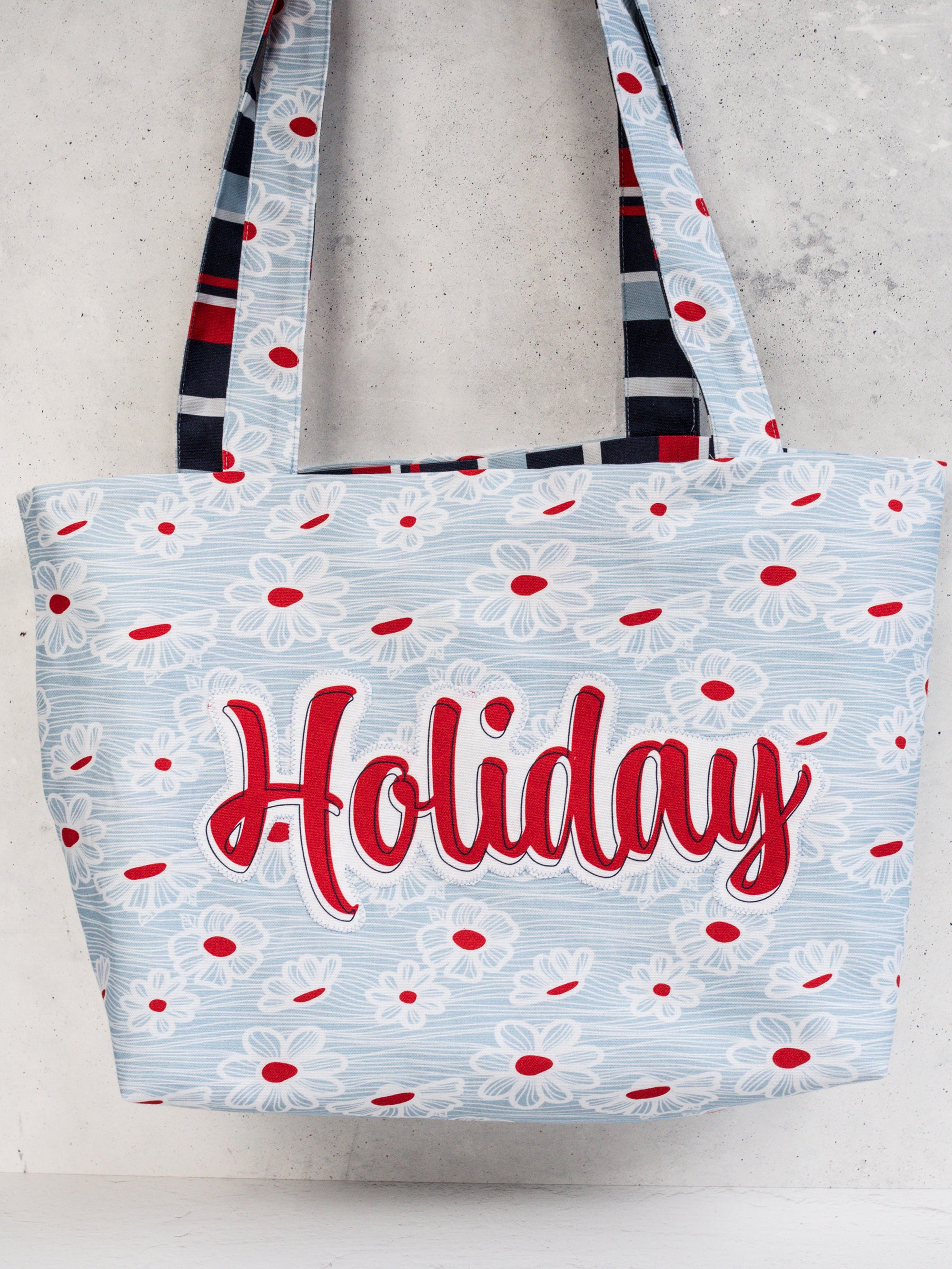 Nähset,  DIY, Holiday Panel, Canvas, Tasche, burgundy, dunkelblau