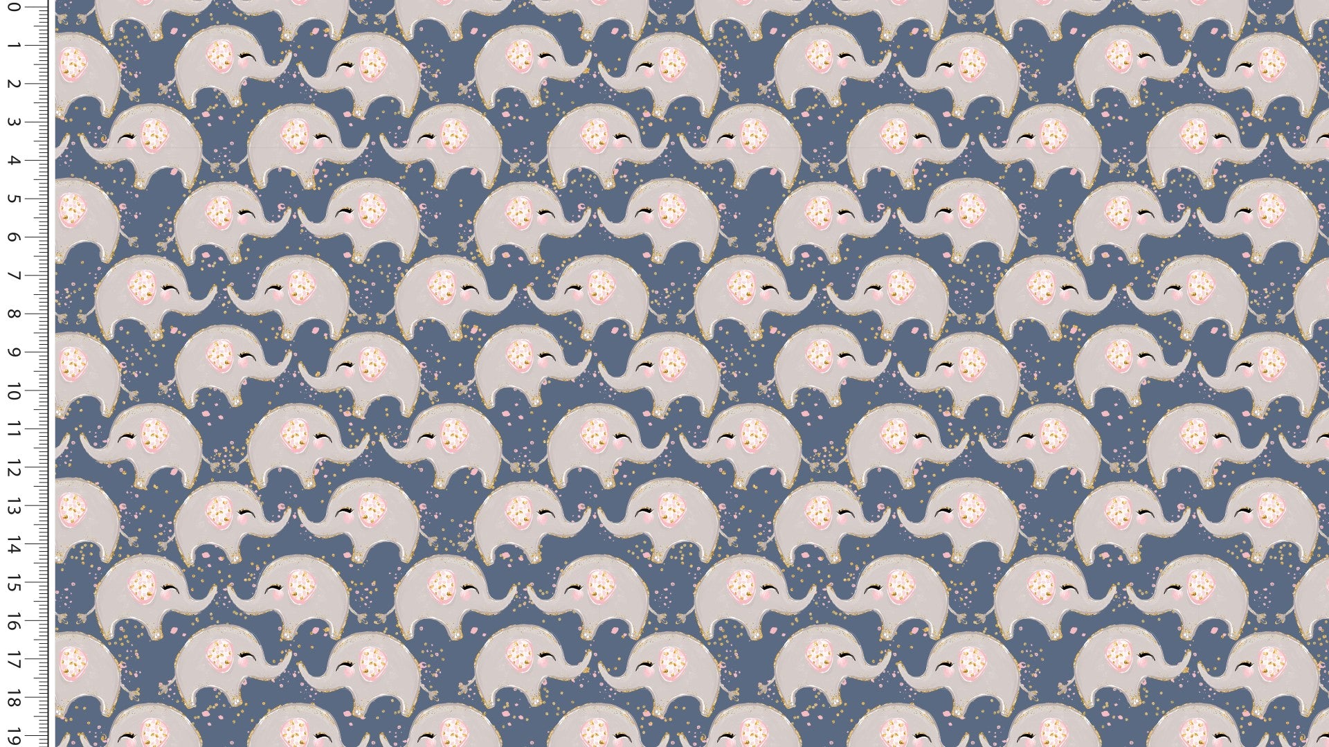 Jersey digital print,  little ones,  Elefanten, blau