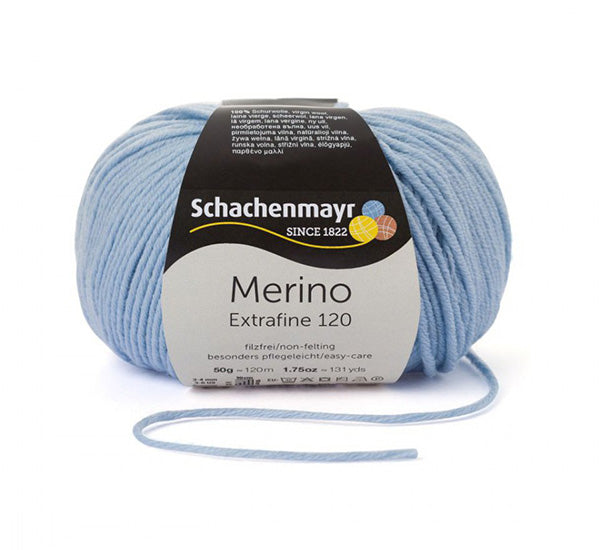 Schachenmayr Merino Wolle, Extrafine, 50G, 00152, Hellblau