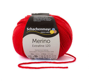 Schachenmayr Merino Wolle, Extrafine, 50G, 00130, Rot