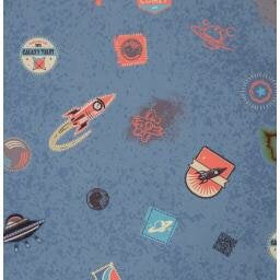 Galaxy Patches by Bienvenido Colorido, Softshell, Raketen, Planeten, jeansblau