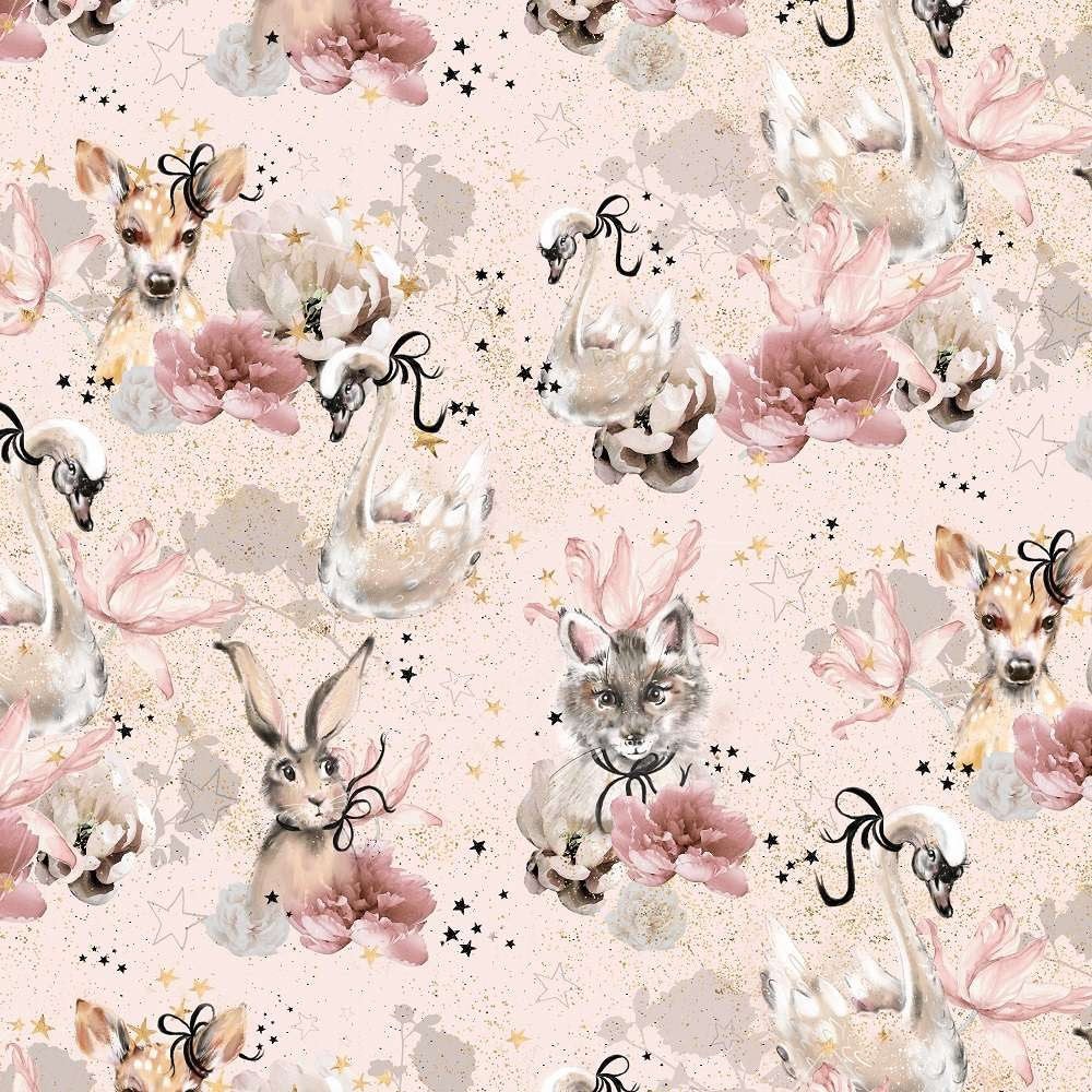 Lillestoff Bio Jersey Fabelhafte Welt Der Tiere, Waldtiere Bio Jersey