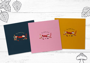 My little foxy, laufender Fuchs, Panel, Jersey bedruckt, by Christiane Zielinski, 3er Panel, Rapport, Fuchsstoff