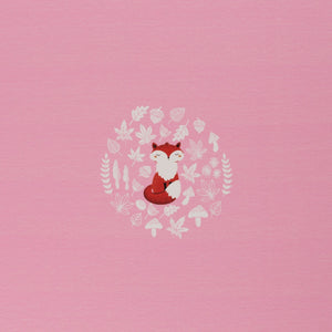 My little foxy, sitzender Fuchs, Panel, Jersey bedruckt, by Christiane Zielinski, 3er Panel, Rapport, Fuchsstoff