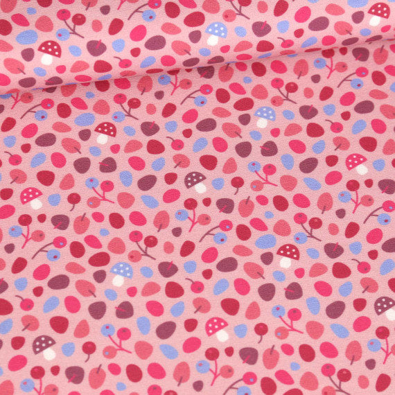 Sommersweat - HerbstKitz - Blätter - Kombistoff - Hellrosa - Bio- - NIKIKO