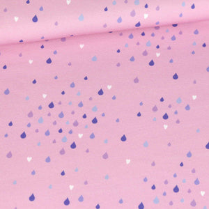 Sommersweat - RegenKitz - Tropfen - Kombistoff - Rosa - Bio-Qualität - NIKIKO