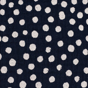 Jeron, Musselin, Double Gauze Dots, 500313, Tupfen, weiß/dunkelblau