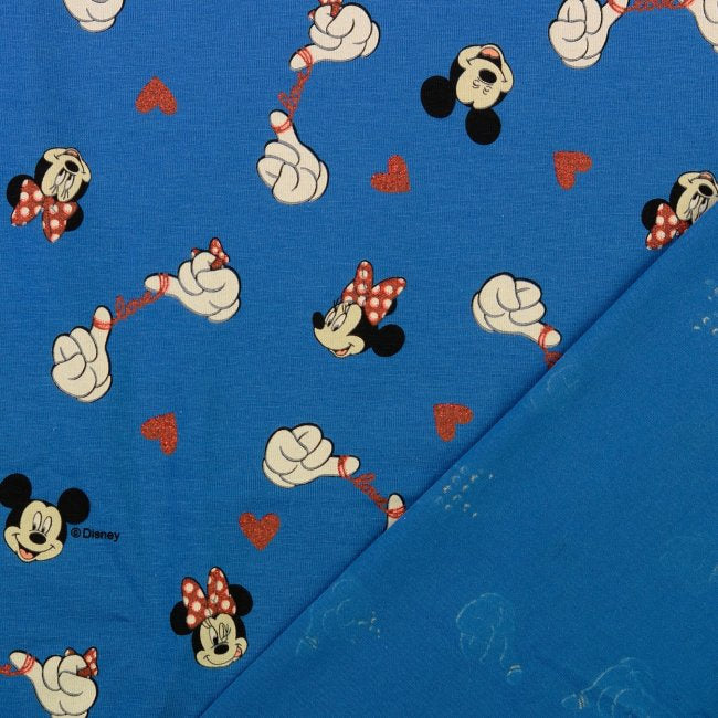Glitzer Mikey Mouse Jersey, Glitter Retro Minnie, blau, Disney Jersey