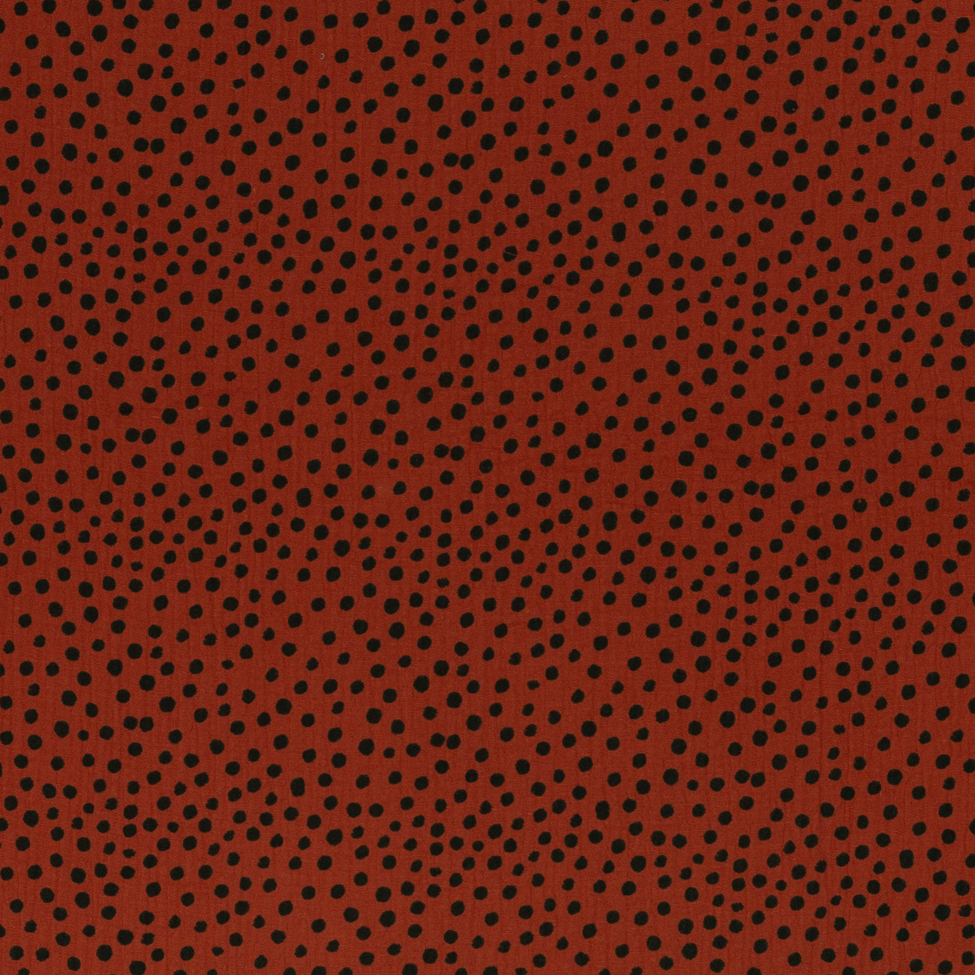 Jeron, Musselin, Double Gauze Dots, 500313, Tupfen, schwarz/terracotta