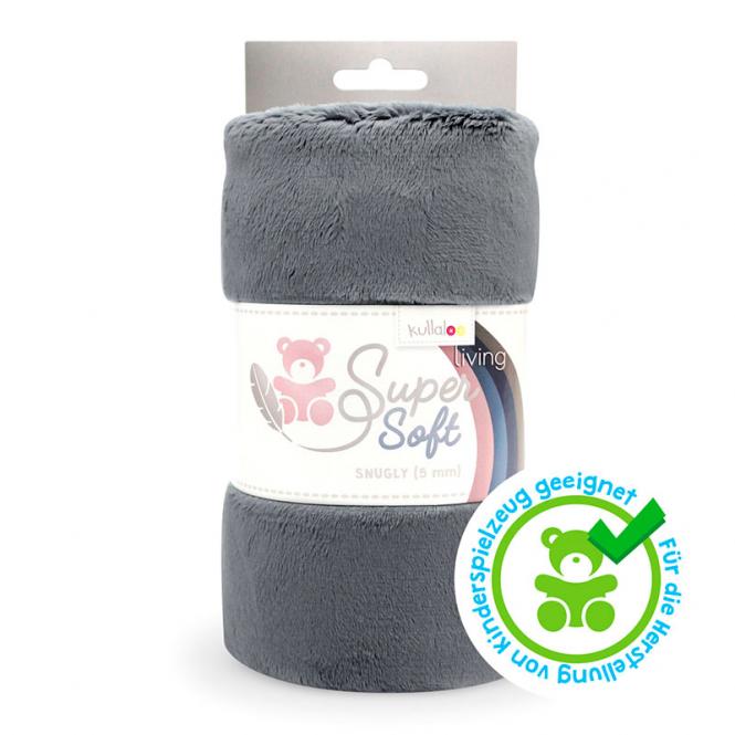 Kullaloo Plüschstoff Super Soft Snugly 5mm Aschengrau