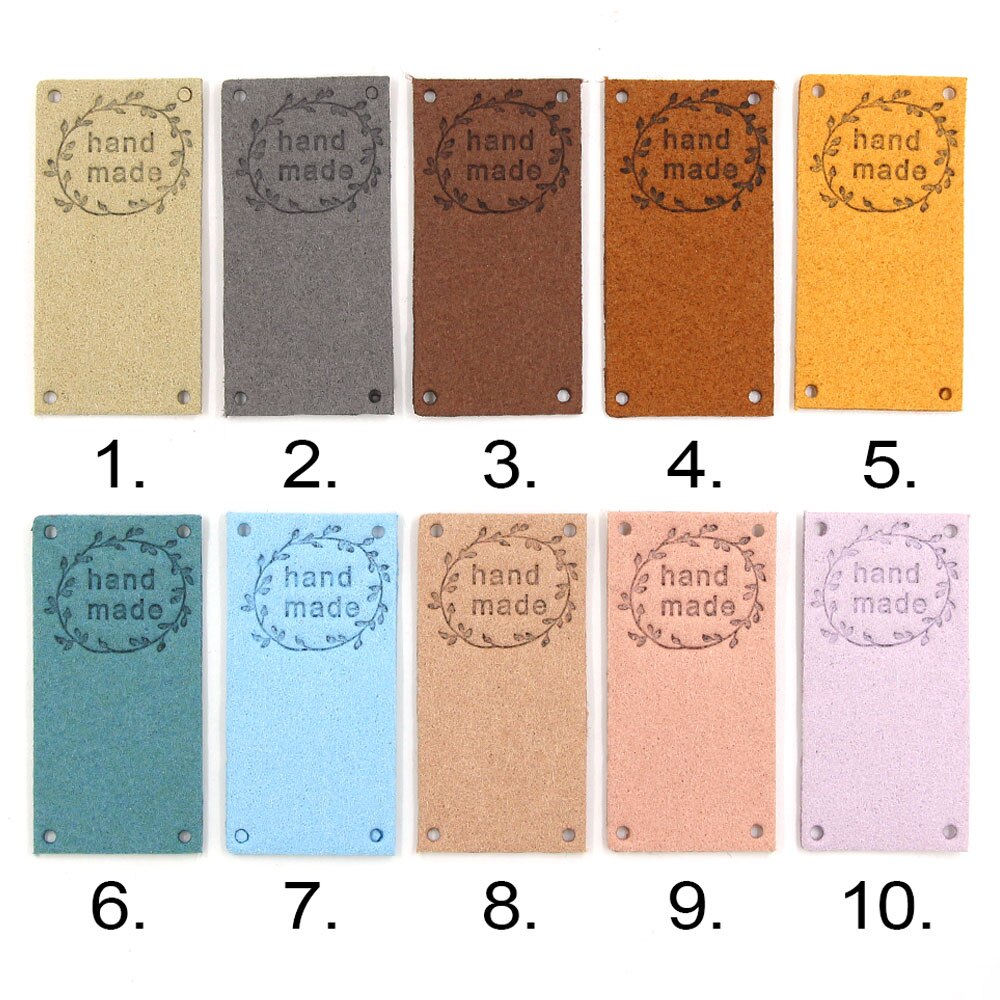 Leder Handmade Tags, DIY Label, zum annähen verschiedene Farben